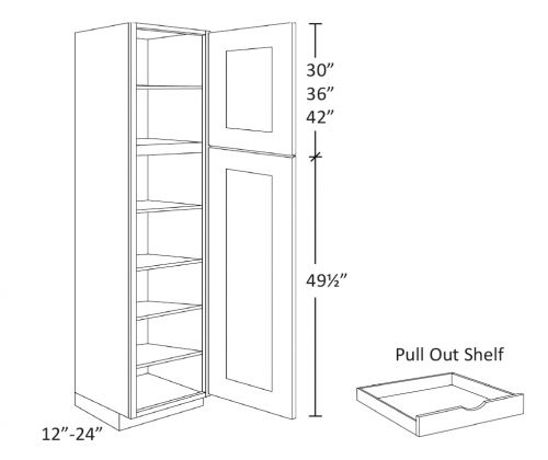 CNC Cabinetry Luxor White Kitchen Cabinet - UC1824-84